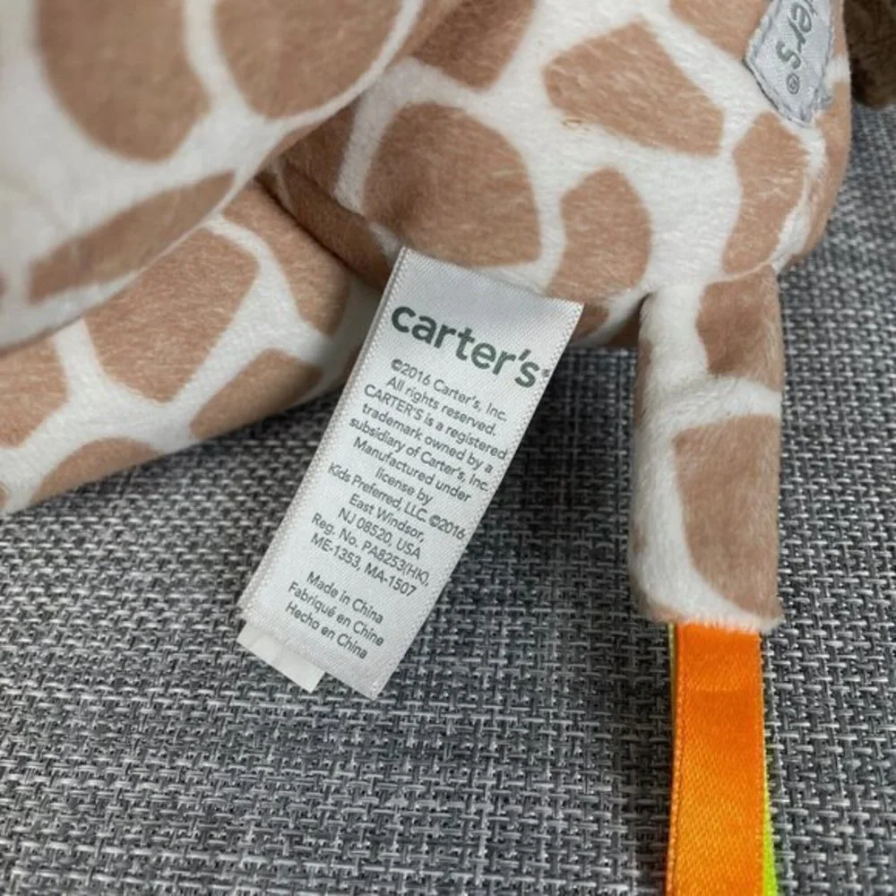 Carter's 2016 Giraffe Rattle Plush Lovey Stuffed Animal Baby Toy‎